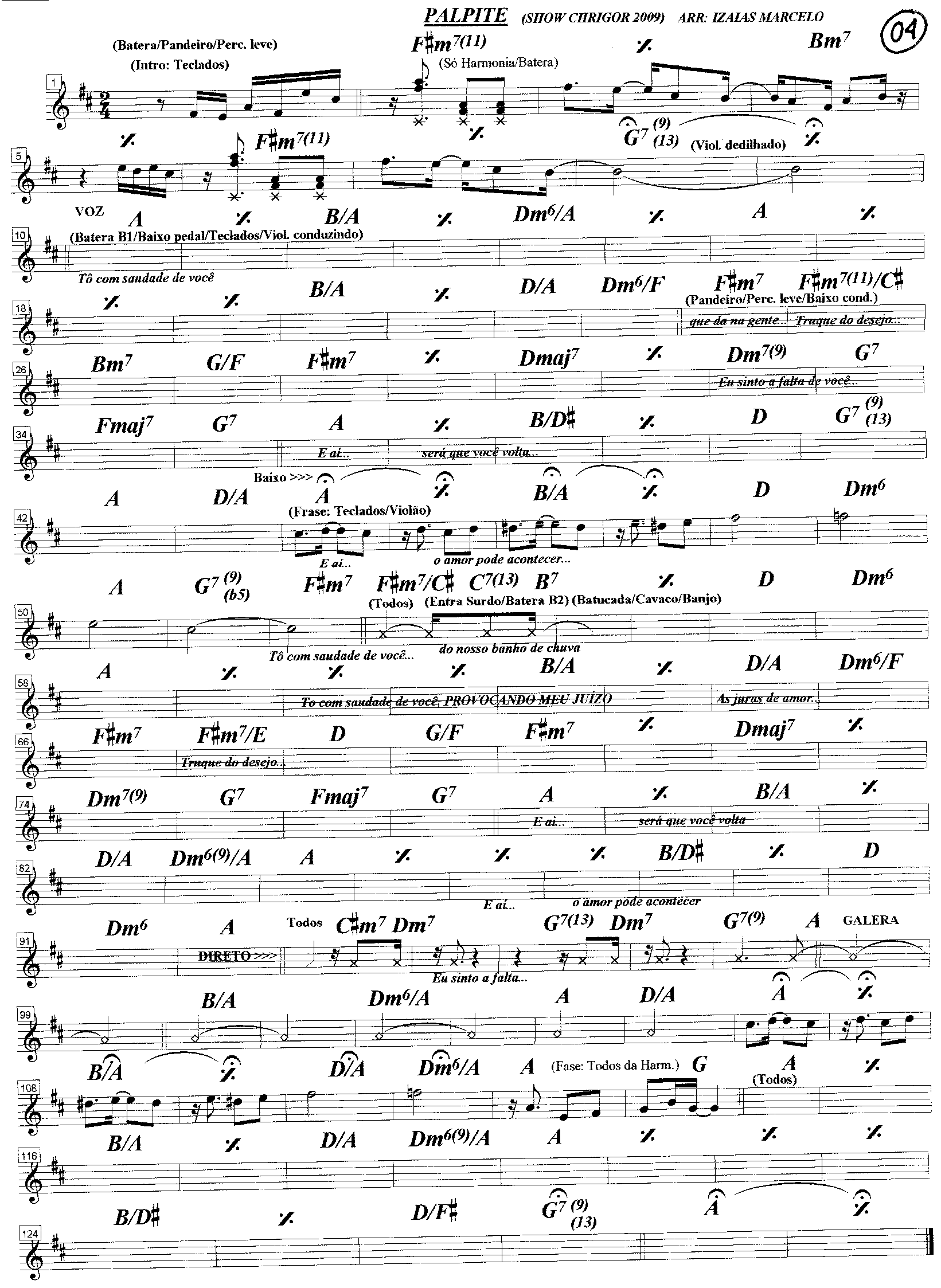 Partitura: Palpite